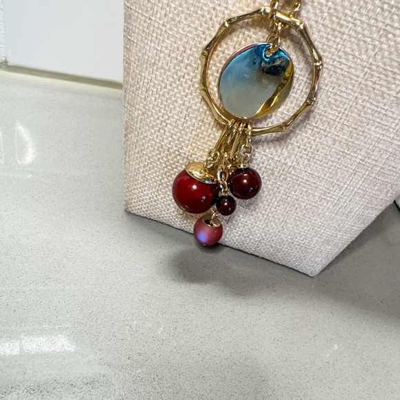 TALBOT'S Women's Pendant Charm Gold Plated Wine Necklace - Picture 2 of 5